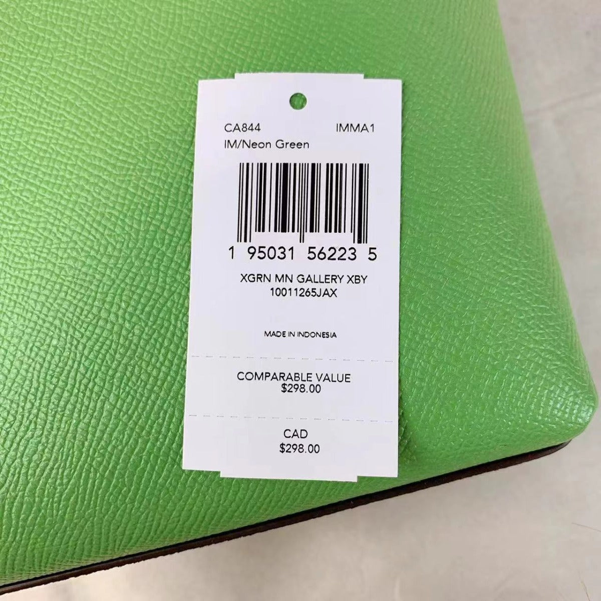 Coach CA844 Mini Gallery Crossbody In IM/Neon Green Coach CA844 Mini Gallery Crossbody In IM/Neon Green